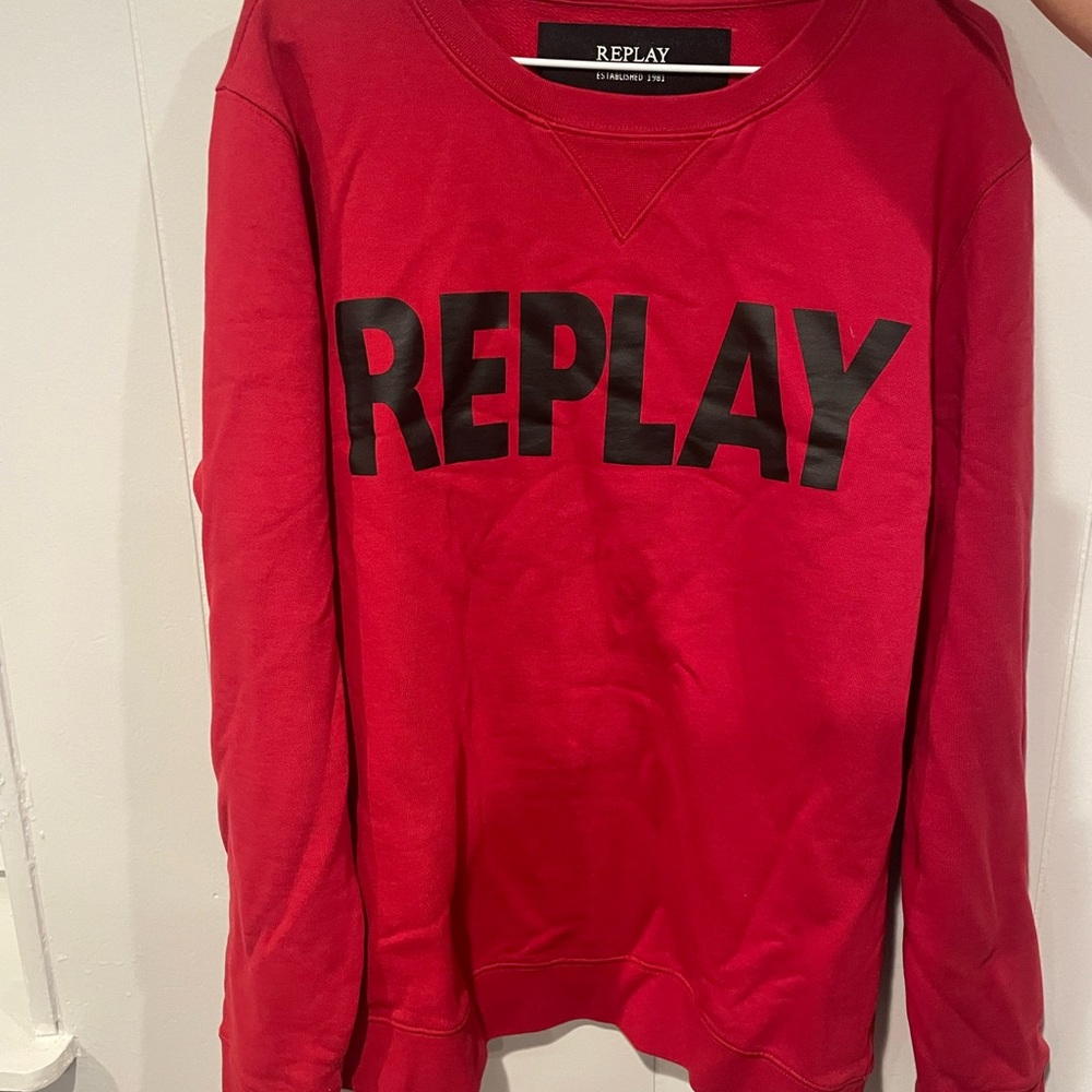 Replay Vibrant Red Crewneck